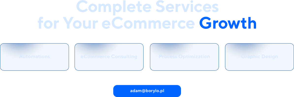I provide eCommerce consulting and project management services to drive your business forward